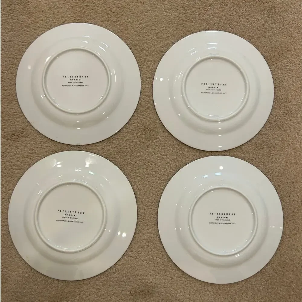 Pottery Barn appetizer/cocktail plates set of 4 whimsical